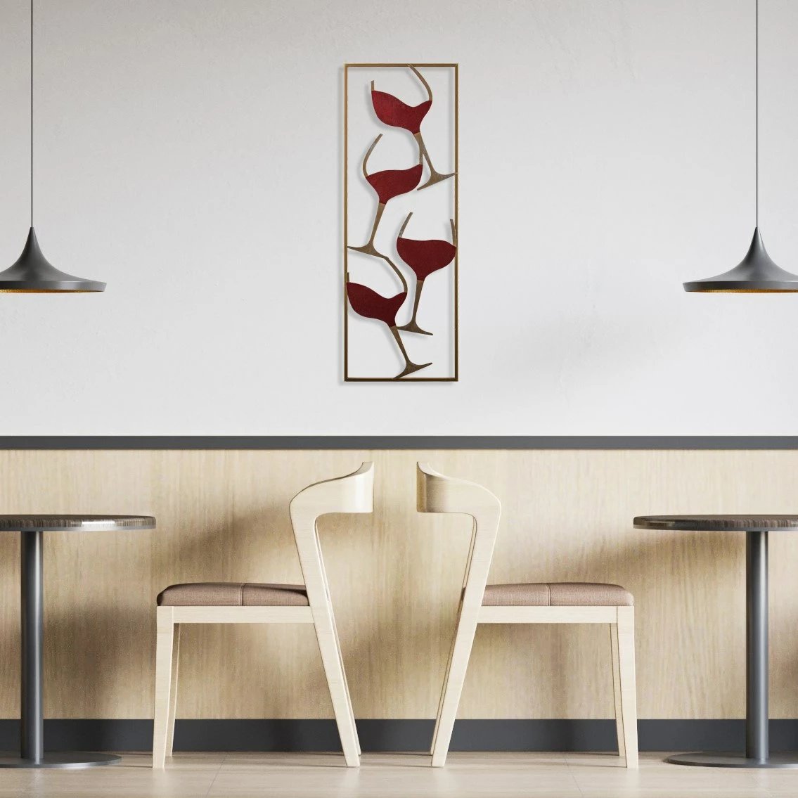 Aksesor dekorativ metalik për mur, Wallity, motiv vere, shumëngjyrësh, 32x5x90cm