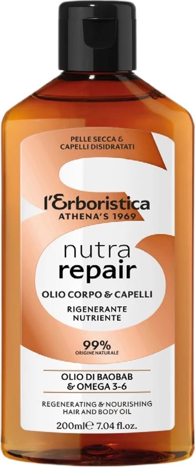 Vaj për trup dhe flokë L'Erboristica Nutra Repair për femra, 200ml
