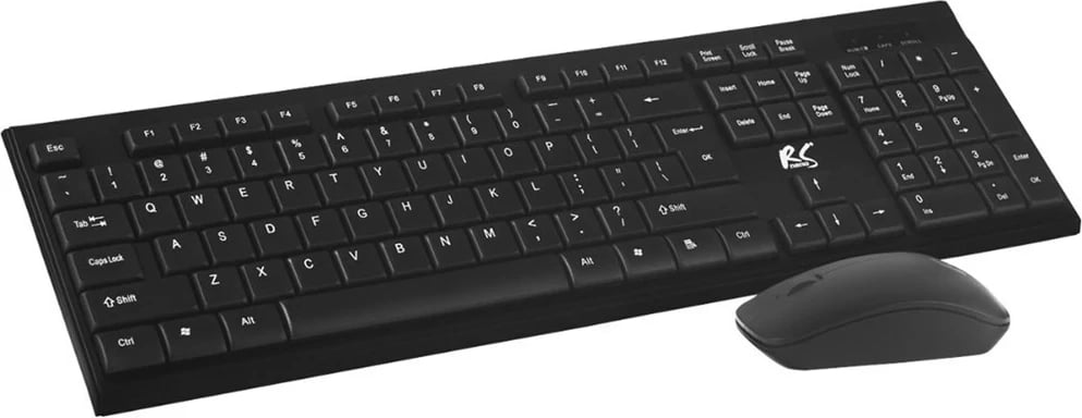 Tastierë dhe Maus NanoRS RS580, Pa kabllo, Ergonomik, Zi