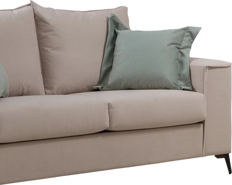 Set divanësh Verona 2 copë, krem, jastëkë ngjyrë mente