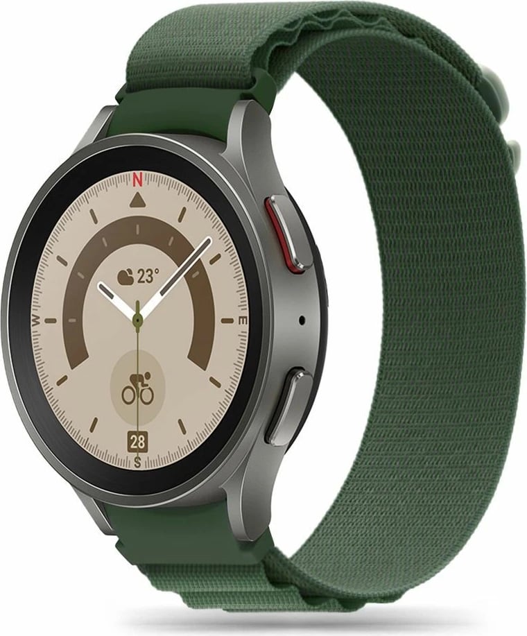 Rrip najloni për smartwatch Tech-Protect Nylon Pro për Samsung Galaxy Watch 4/5/5 Pro/6/7/FE, Gjelbër e errët