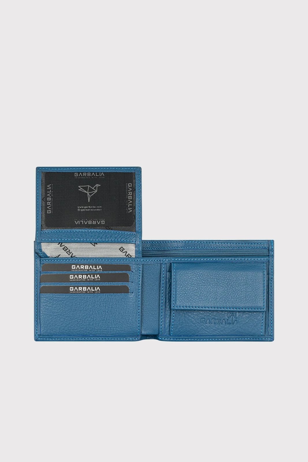 Portofol për burra, lëkurë origjinale, ngjyrë blu petrol, Zoozie Bags Madrid