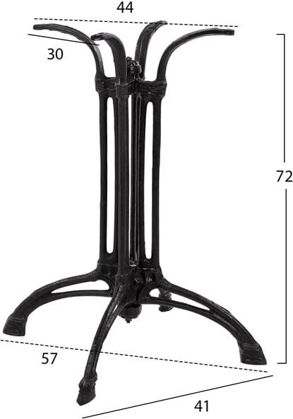 Baza prej gize FH444 me 4 këmbë, ngjyrë e zezë, 57X57X72