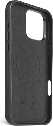 Mbështjellës Decoded Leather Backcover me MagSafe për iPhone 16 Pro Max, e zezë