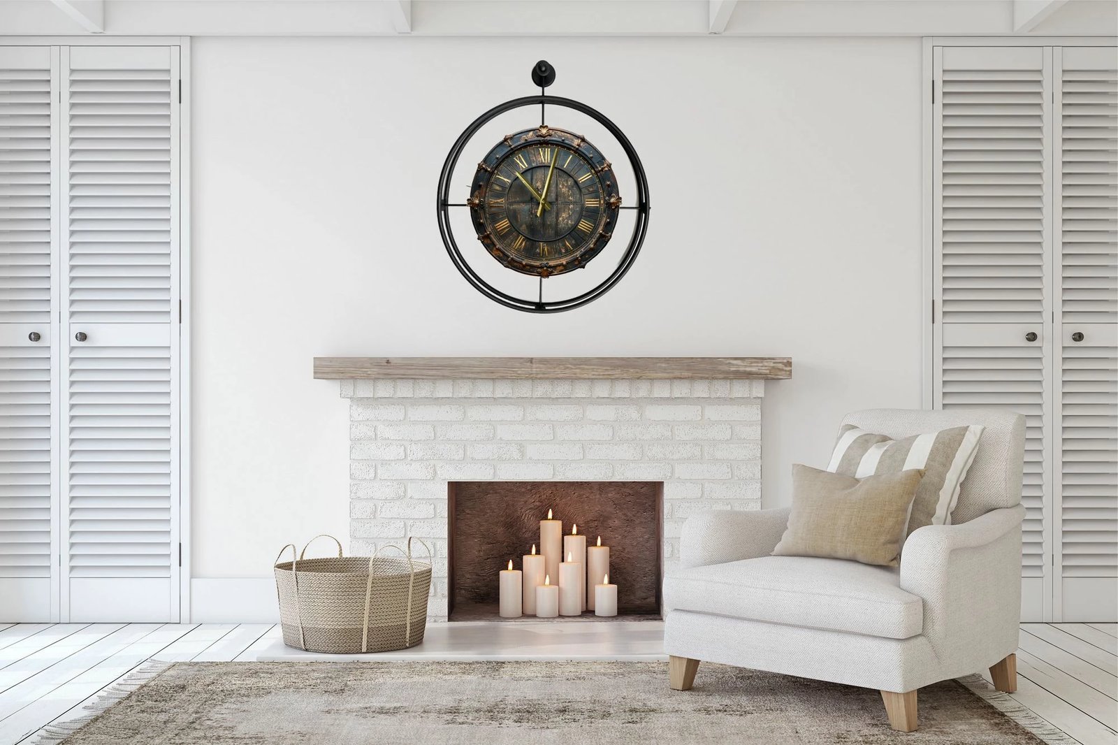 Orë muri dekorative prej metali, Wallity, Mclock-00121