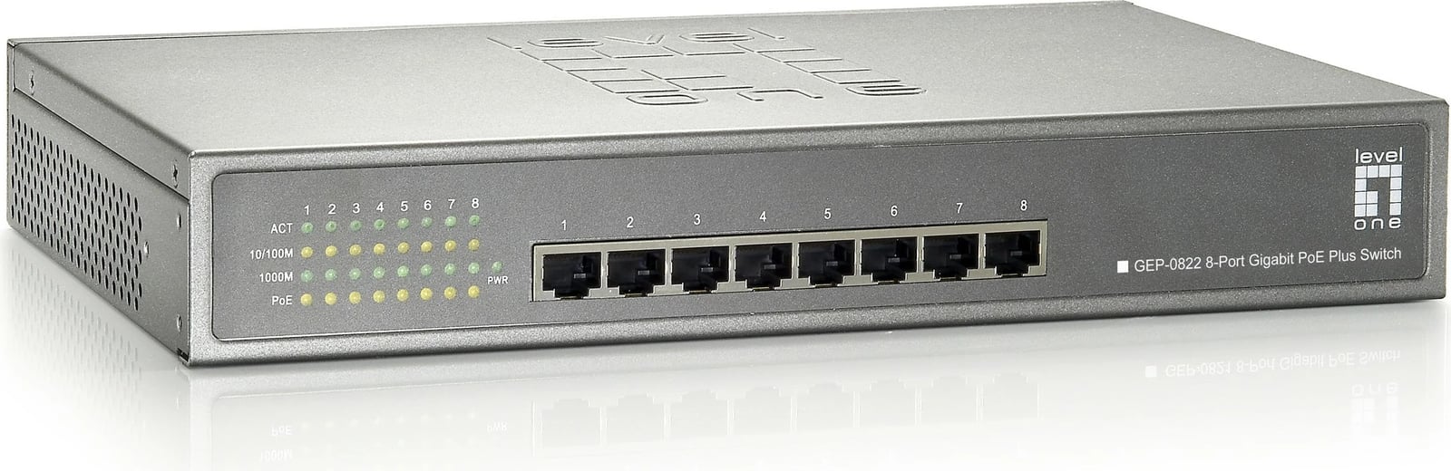 Switch LevelOne 8-Port Gigabit PoE, 240W, Rackmount