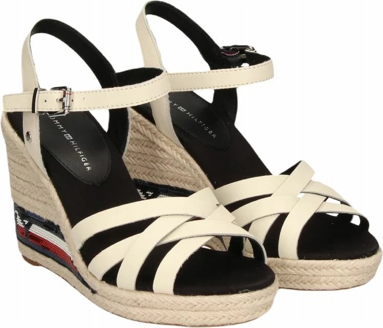 Sandale me platformë të lartë Tommy Hilfiger për femra, ngjyrë krem