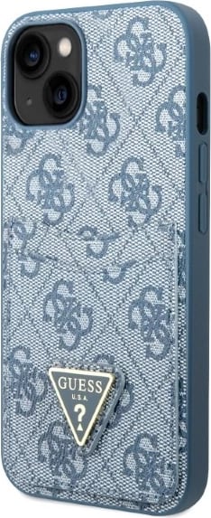 Mbështjellës Guess GUHCP13SP4TPB për iPhone 13 mini 5.4", kaltër, me xhep kartelash