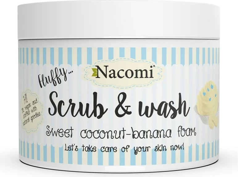 Shkumë pastruese dhe peeling trup Nacomi Sweet Coconut-Banana Foam 180ml