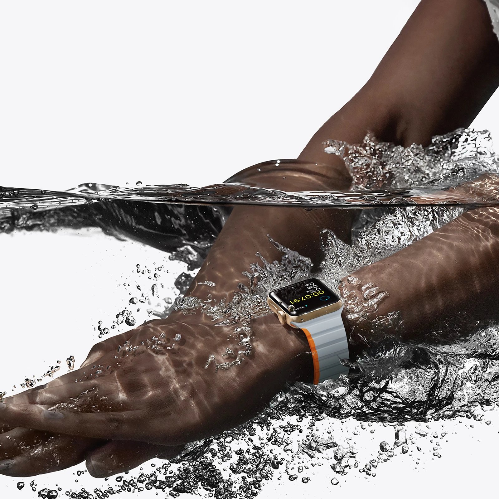 Rrip magnetik për Apple Watch Dux Ducis LD Version, 41/40/38mm, gri-portokalli