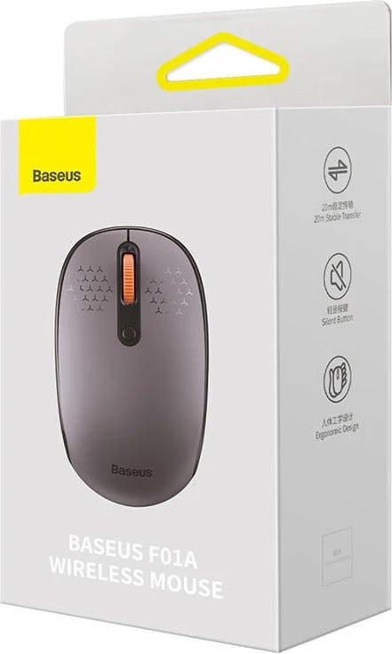 Maus wireless Baseus F01A, 2.4G, 1600DPI, Gri