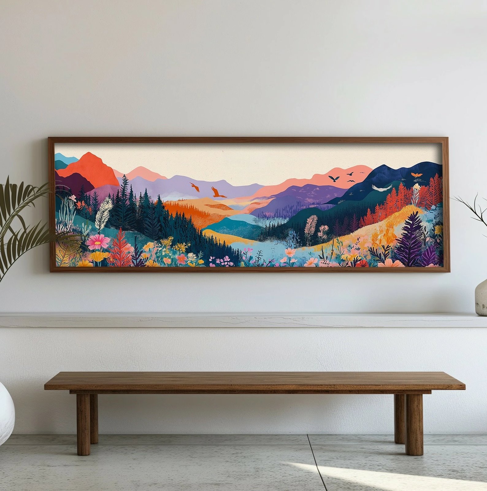 Pikturë dekorative me kornizë, MDF, shumëngjyrëshe, Wallity, EMR001, 40x120x3.5 cm