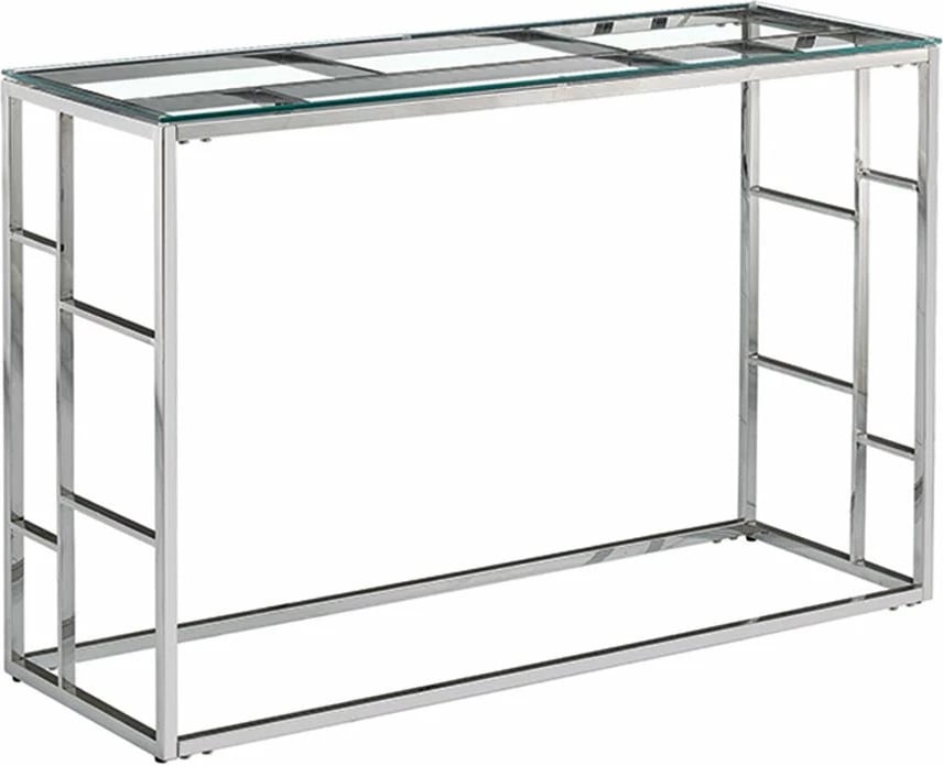 Konsol Bellagio, ngjyrë argjendi, xham, 120x40x78cm