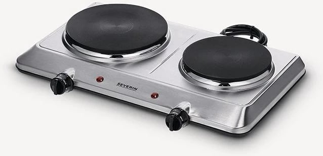 Sobë elektrike Severin DK 1014, 2 pllaka, çelik inoks, countertop