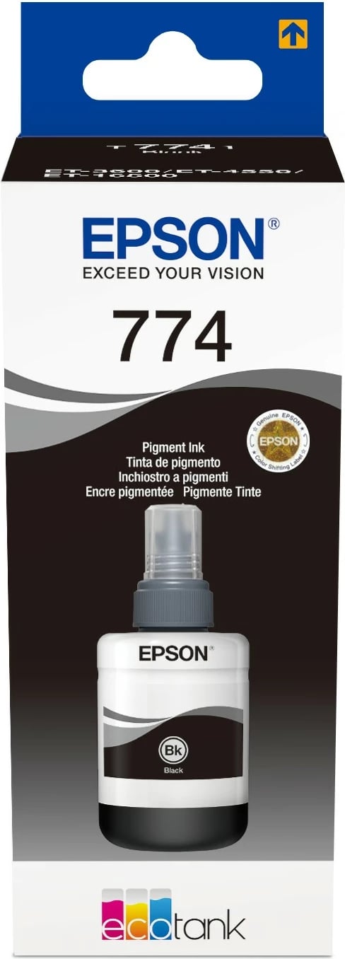 Shishe bojë Epson T7741 Pigment Black, 140 ml, EcoTank ET-4550 ET-3600 ET-16500, e zezë
