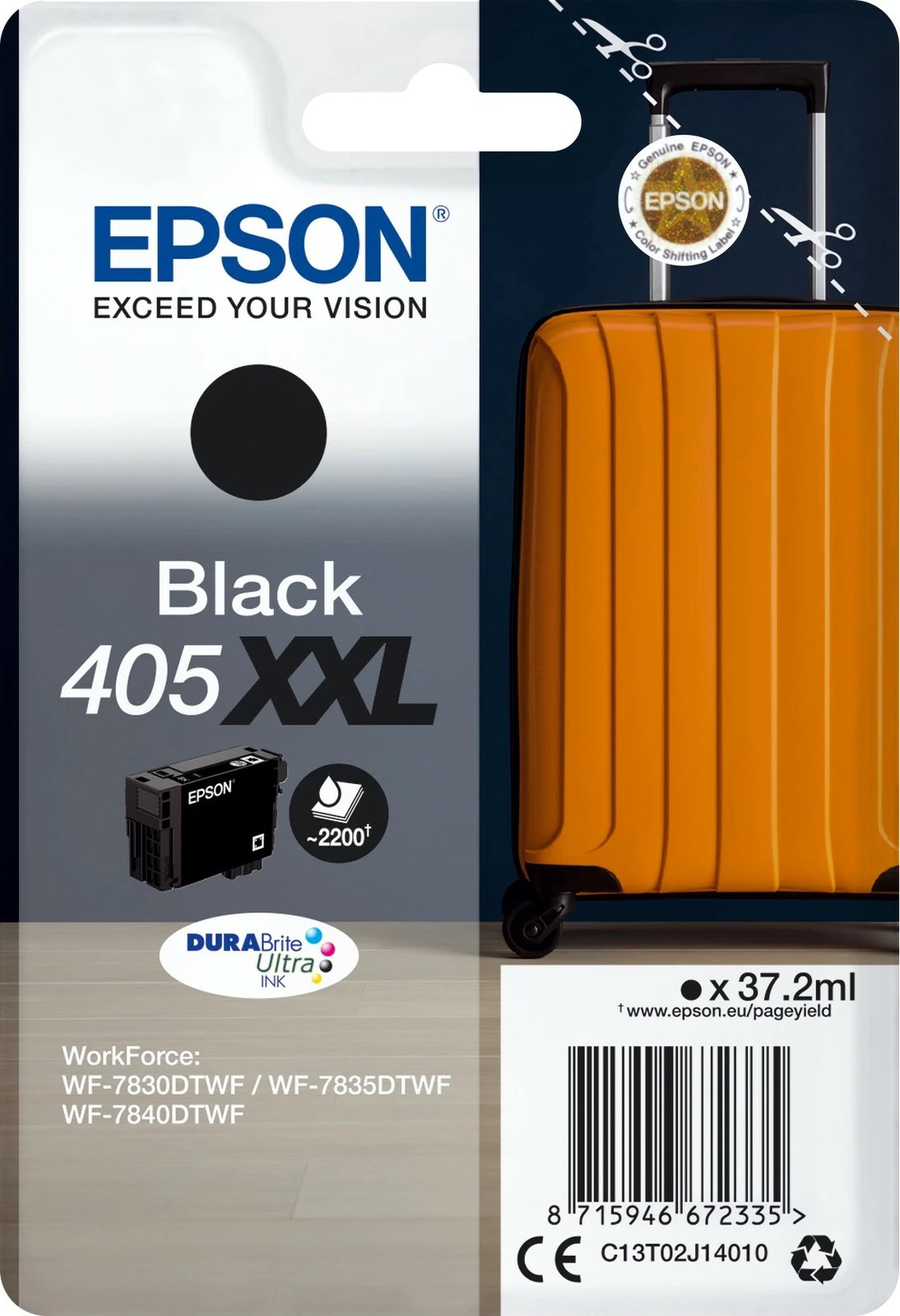 Toner Epson 405XXL DURABrite Ultra, Extra High Yield, 37.2 ml, i zi