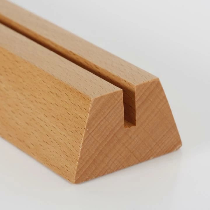Mbajtës menuje M&T me bazë druri, 21cm, me mbajtës akrilik dyanshëm