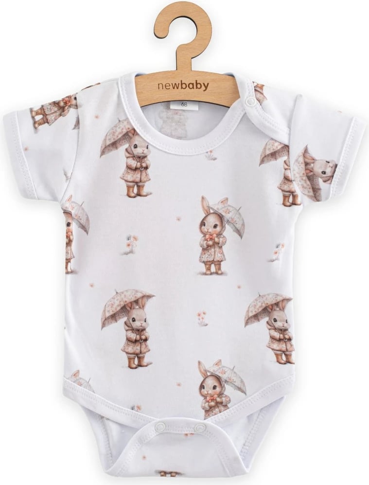 bodi për bebe, New Baby For Babies, 100% pambuk, me mëngë të shkurtra, madhësia 62 (3-6m), kafe