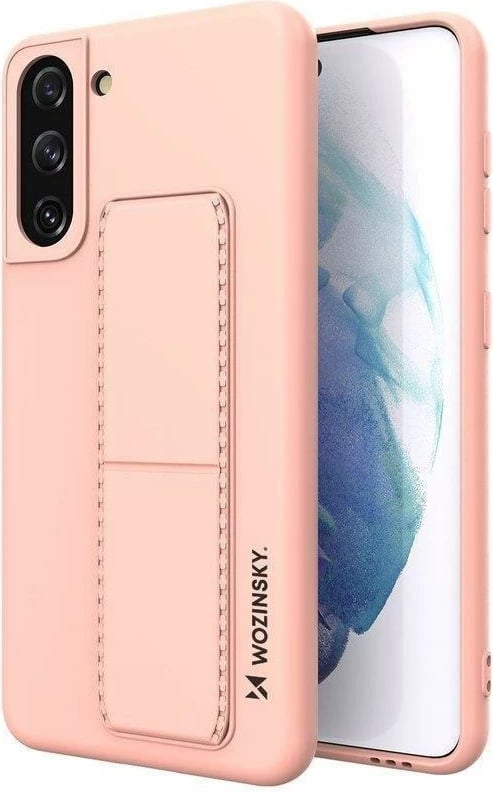 Mbështjellës Wozinsky Kickstand Case për Samsung Galaxy S21+ 5G, silikon, rozë