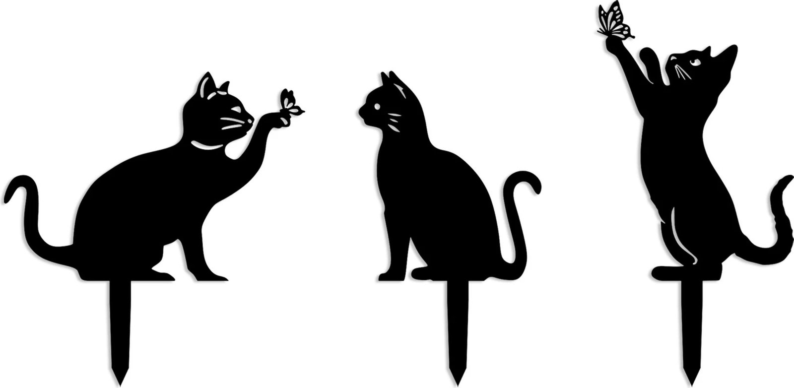 Objekt dekorativ për kopsht, dizajn Aberto, Fam 06, set 3 copë, ngjyrë e zezë