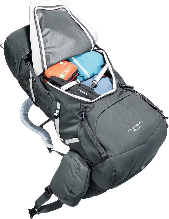 Çantë shpine Deuter Aircontact Pro 65+10 SL për gra, grafit