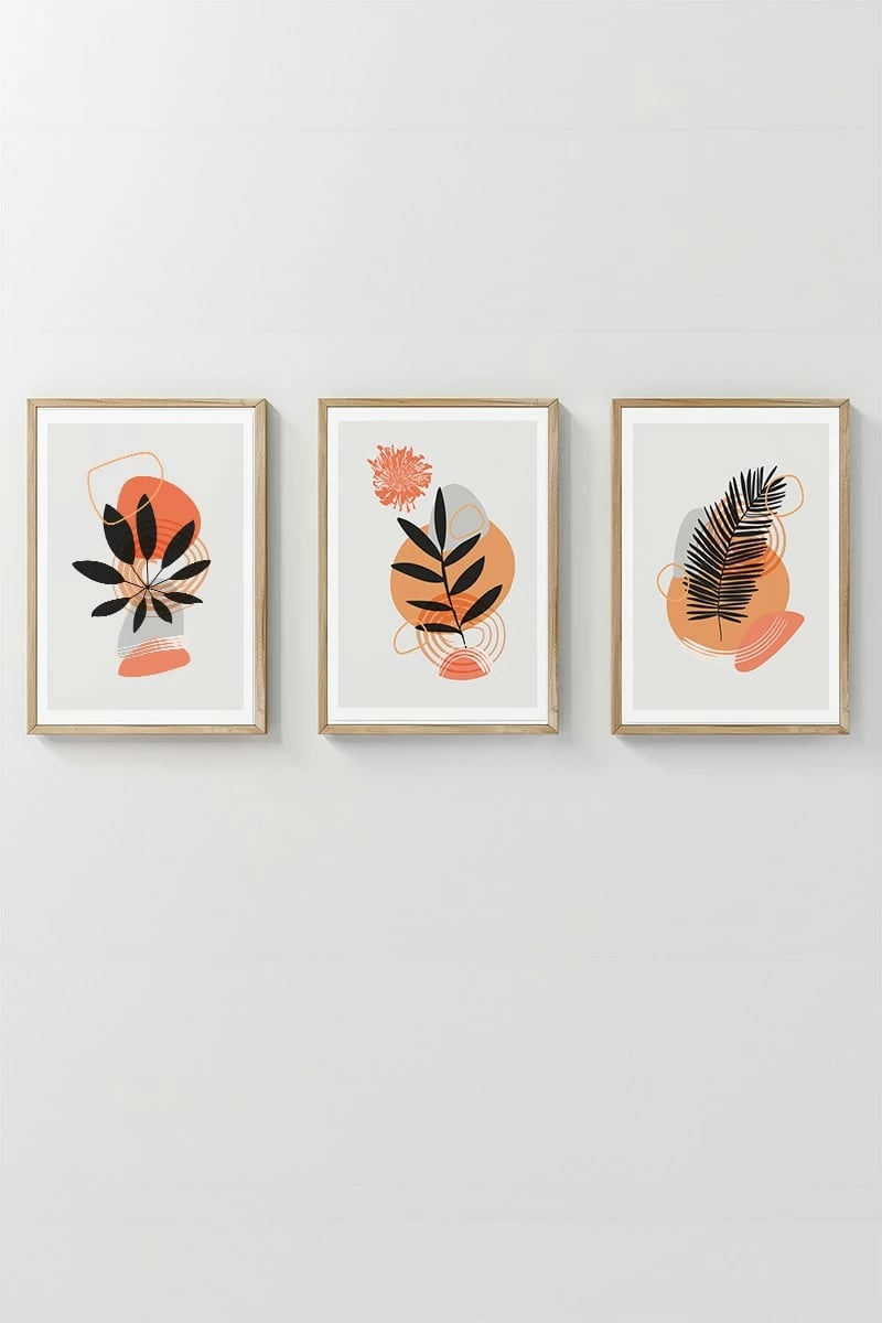 Set pikturash dekorative me kornizë, 3 copë, Wallity, 3Dartsohoset115