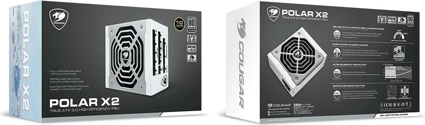 Furnizues energjie Cougar POLAR X2 1200W, ATX 3.1, modular, 80 Plus Platinum, bardhë