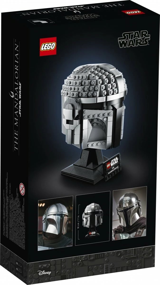 Set ndërtimi LEGO Star Wars Mandalorian Helmet 75328, 584 pjesë, gri