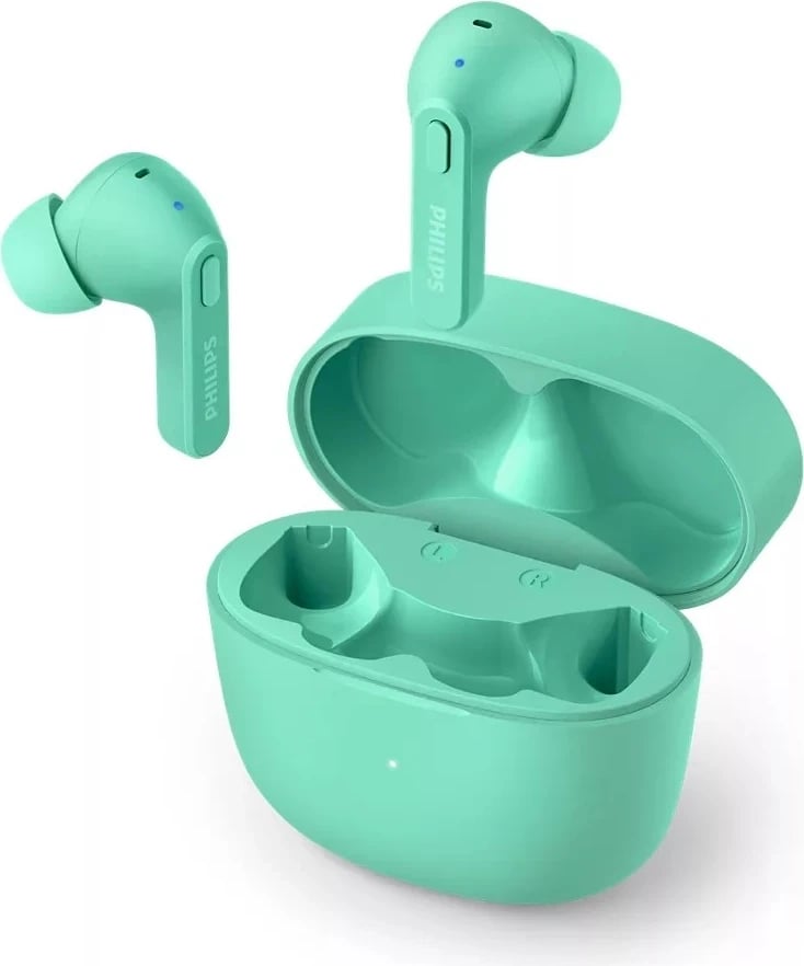 Kufje Philips TAT2206, me lidhje pa tela, ngjyrë jeshile