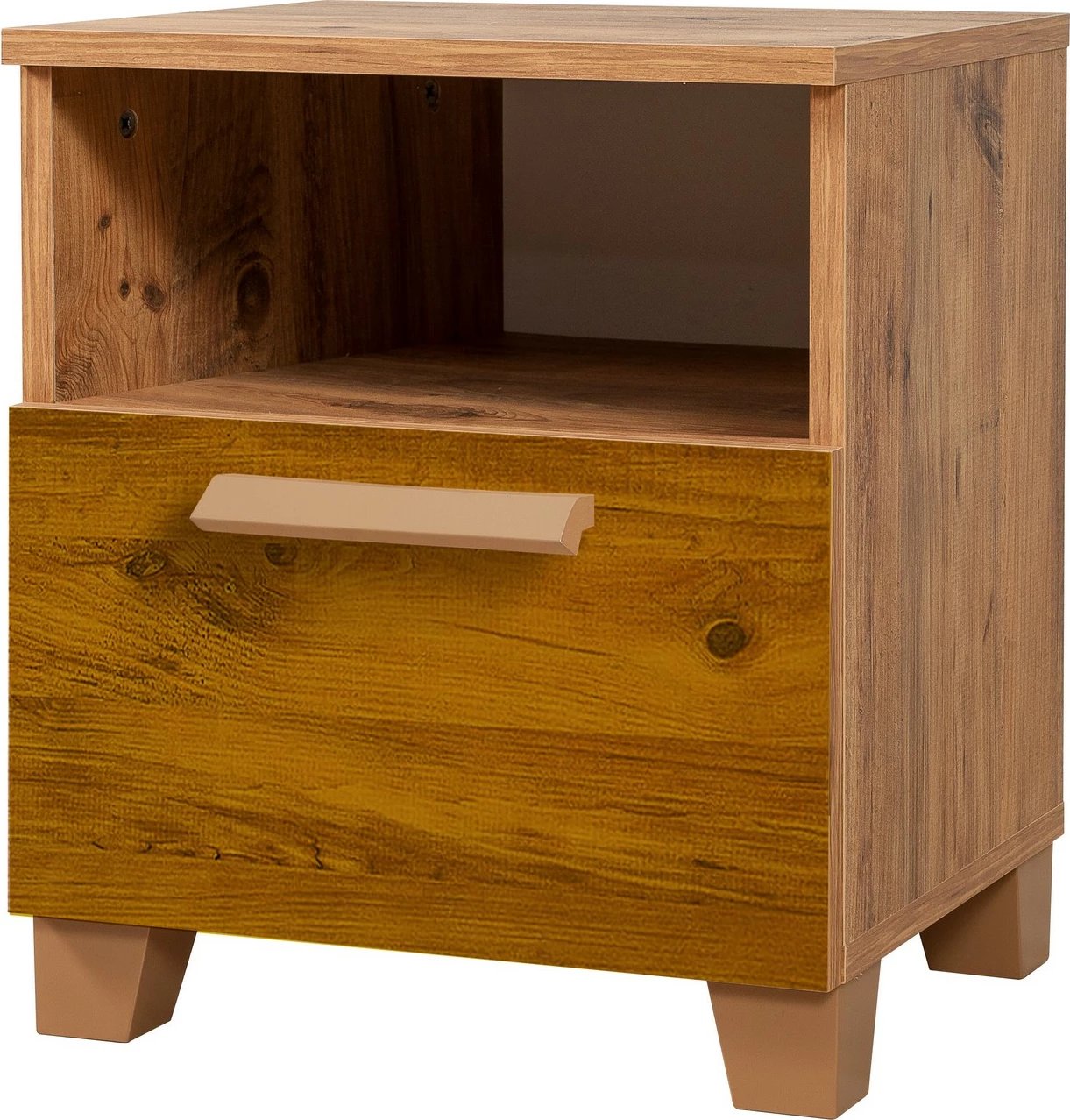 Komodinë natës Skye Decor, Leva Alfa Sun, ngjyrë pishë Atlantike