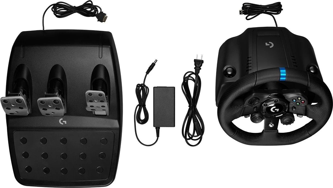 Set timon dhe pedale Logitech G G923 për PS5, PS4, PC, i zi