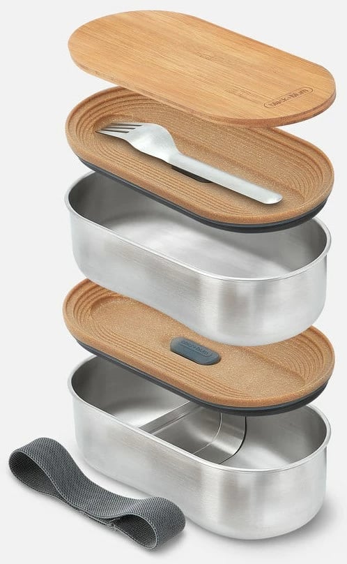 Kuti ushqimi BLACK+BLUM BAM-BT-L016, 0.5L, çelik inox, bambu, set 2 copë