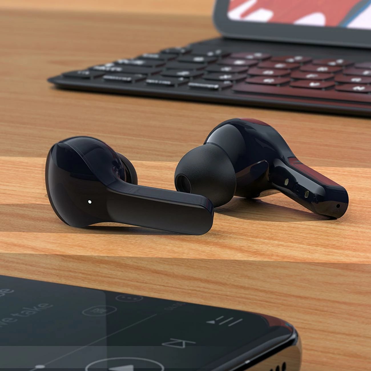 Kufje Acefast T6 TWS Bluetooth, in-ear, me ekran LED, rozë