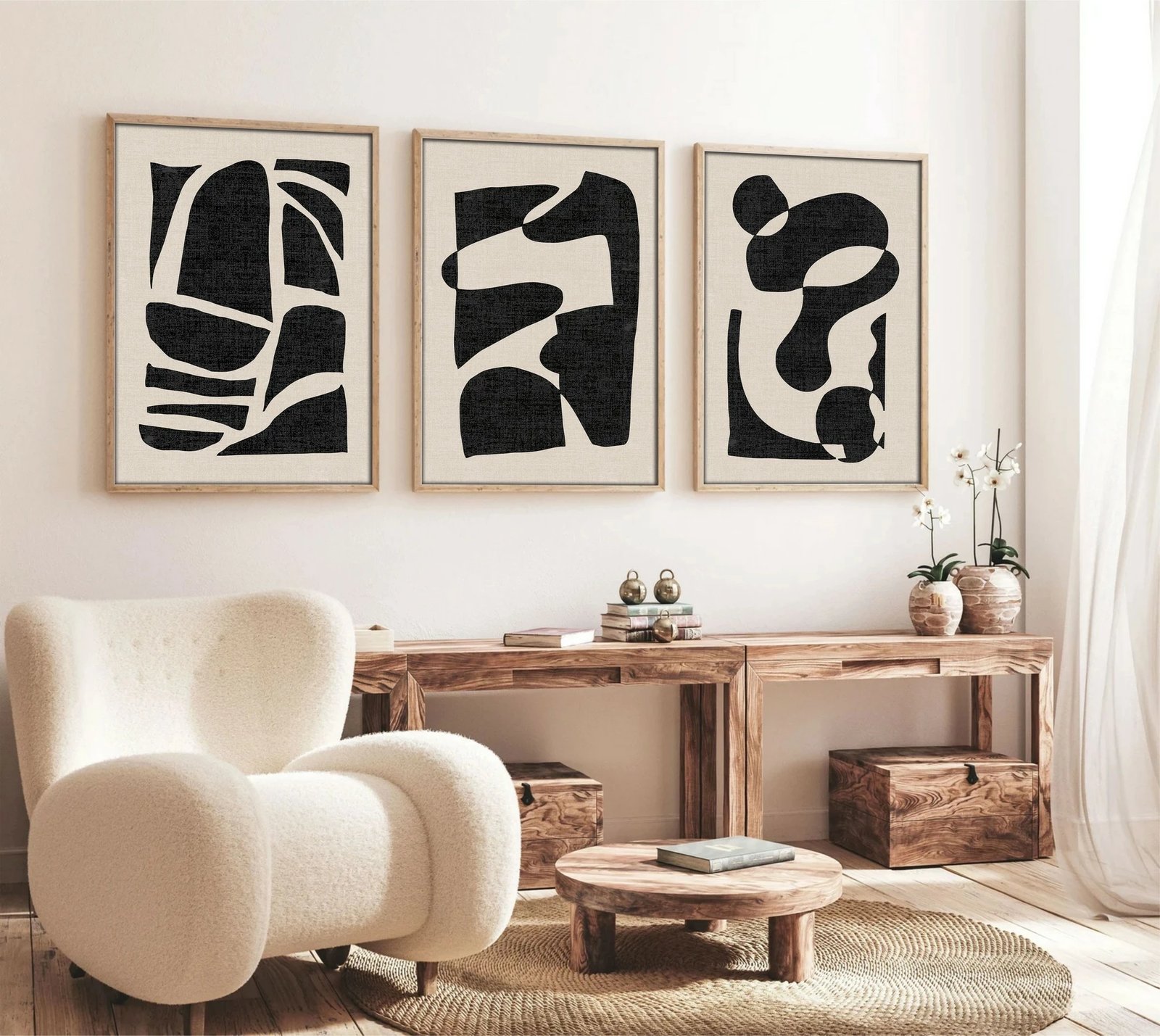 Pikturë dekorative me kornizë MDF (3 copë), Wallity, Huhu201, 20x30cm