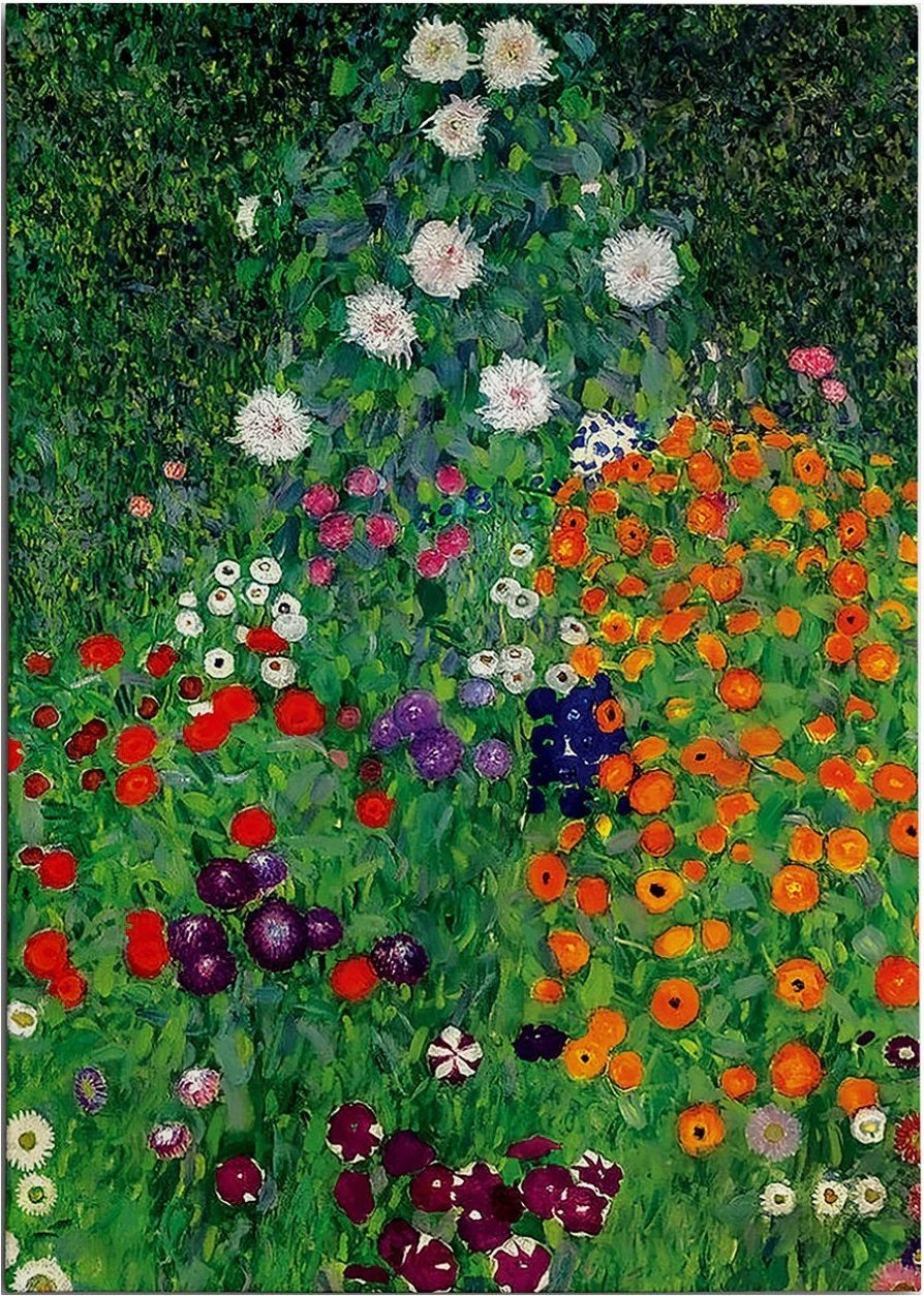 Pikturë dekorative në kanavacë, Flower Garden nga Gustav Klimt, shumëngjyrëshe, 50x70cm, WY160