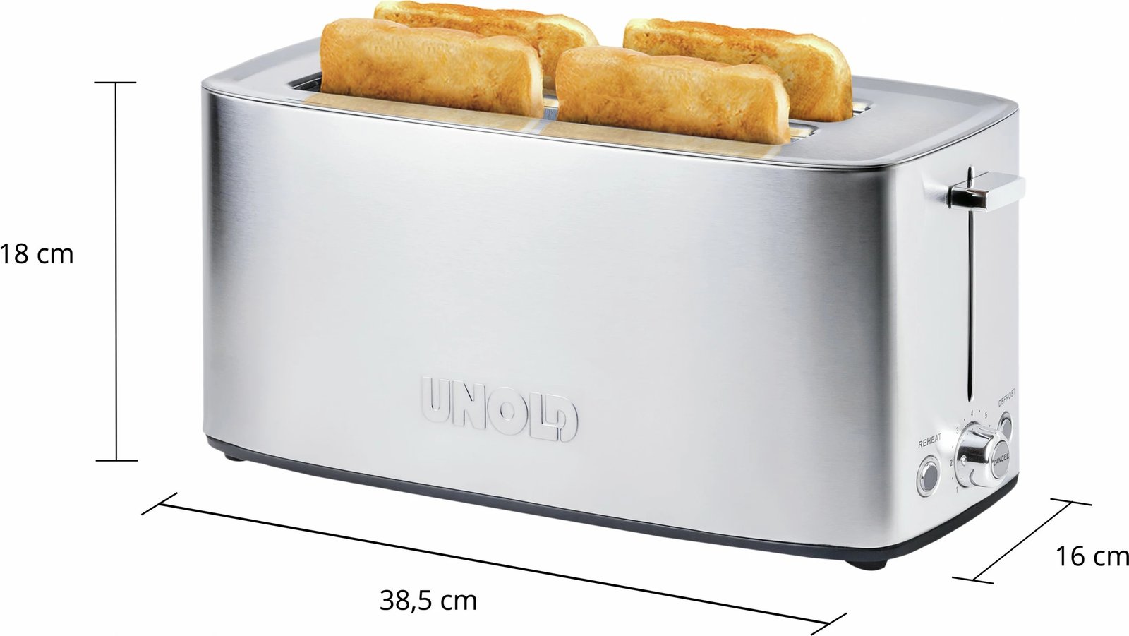Toaster UNOLD Tom 38266, 4 feta, Inox, 1200 W, E zezë