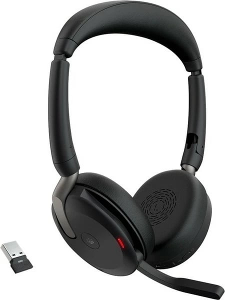 Kufje Jabra Evolve2 65 Flex, Link380a MS Stereo, Ngarkim pa tela, E zezë
