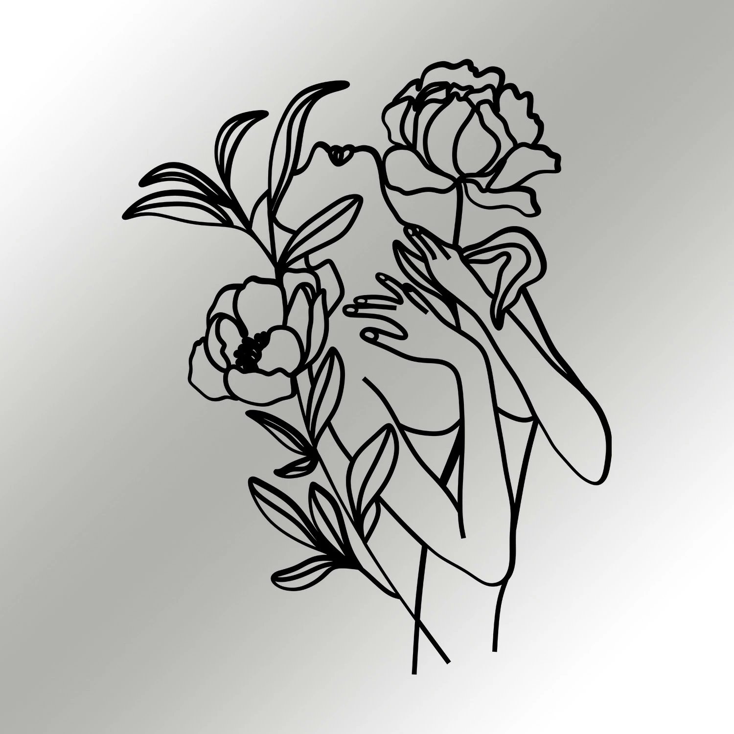 Aksesor dekorativ metalik për mur, Wallity Elif, ngjyrë e zezë, 40x50cm