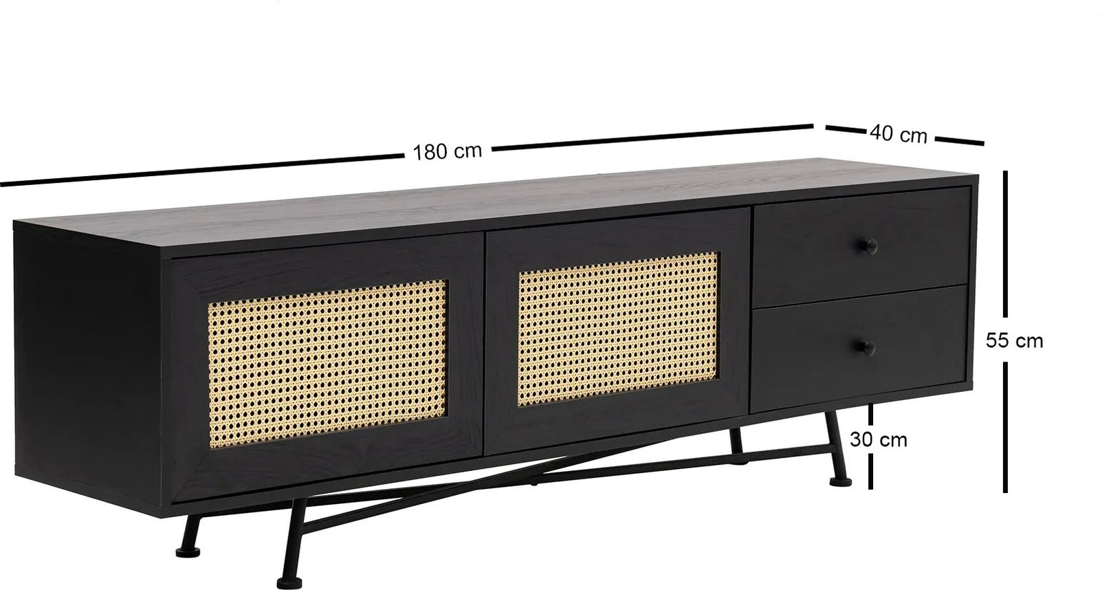 Komodë TV Skye Decor, Nala 180, e zezë