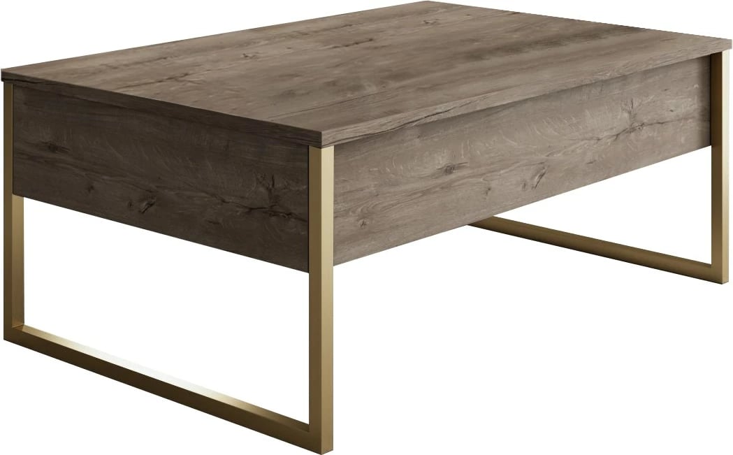 Set mobiljesh për dhomë dite, ngjyrë arrë, ari, Skye Decor, pa artikuj