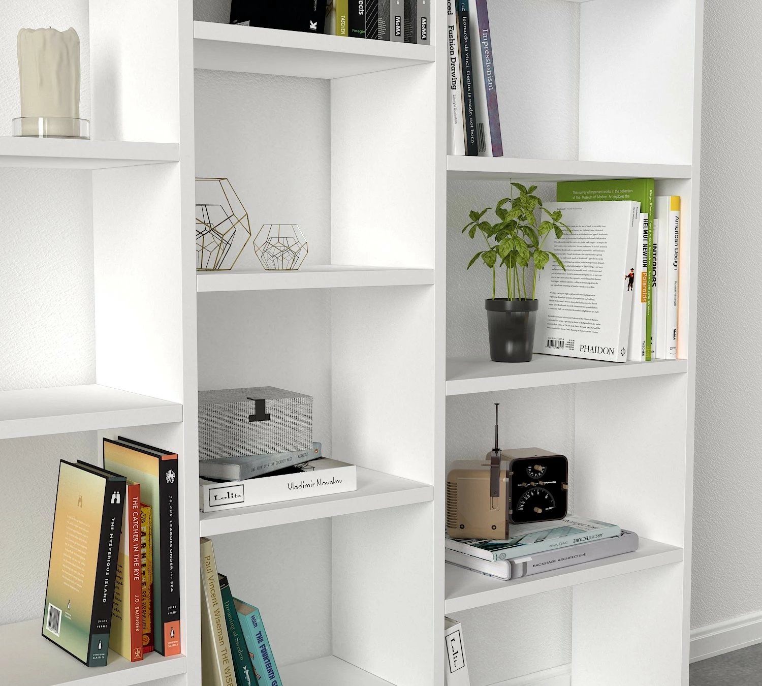 Raft librash Hanah Home, Ample, i bardhë