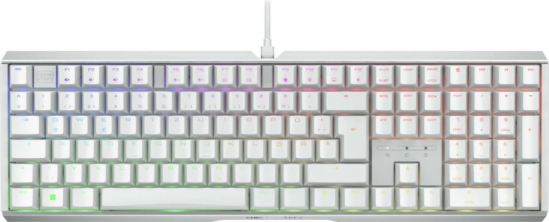 Tastierë Cherry XTRFY MX 3.1, Wired, USB, Mekanike, QWERTZ, RGB LED, Bardhë