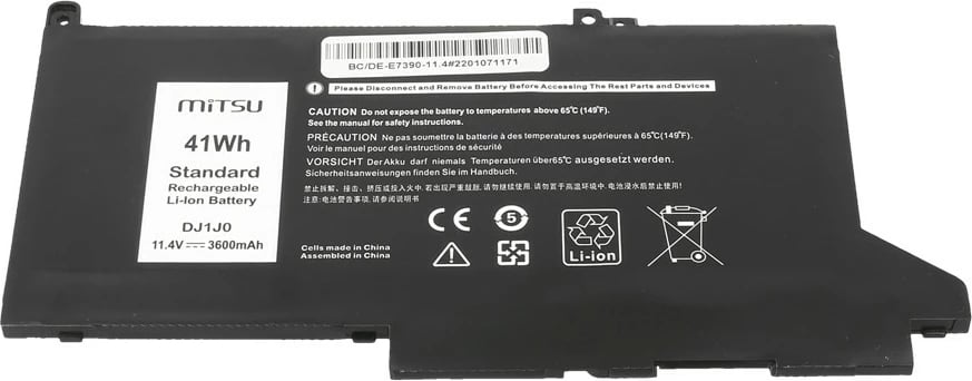 Bateri Mitsu për Dell Latitude E7390/E7490, 3600 mAh (41 Wh), 11.4V, e zezë