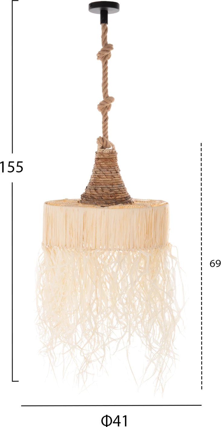Set llambadar tavani, litar dhe fije palme të tharë, FH11921, Φ41Χ155H cm Set llambadar tavani, litar dhe fije palme të tharë, FH11921, Φ41Χ155H cm