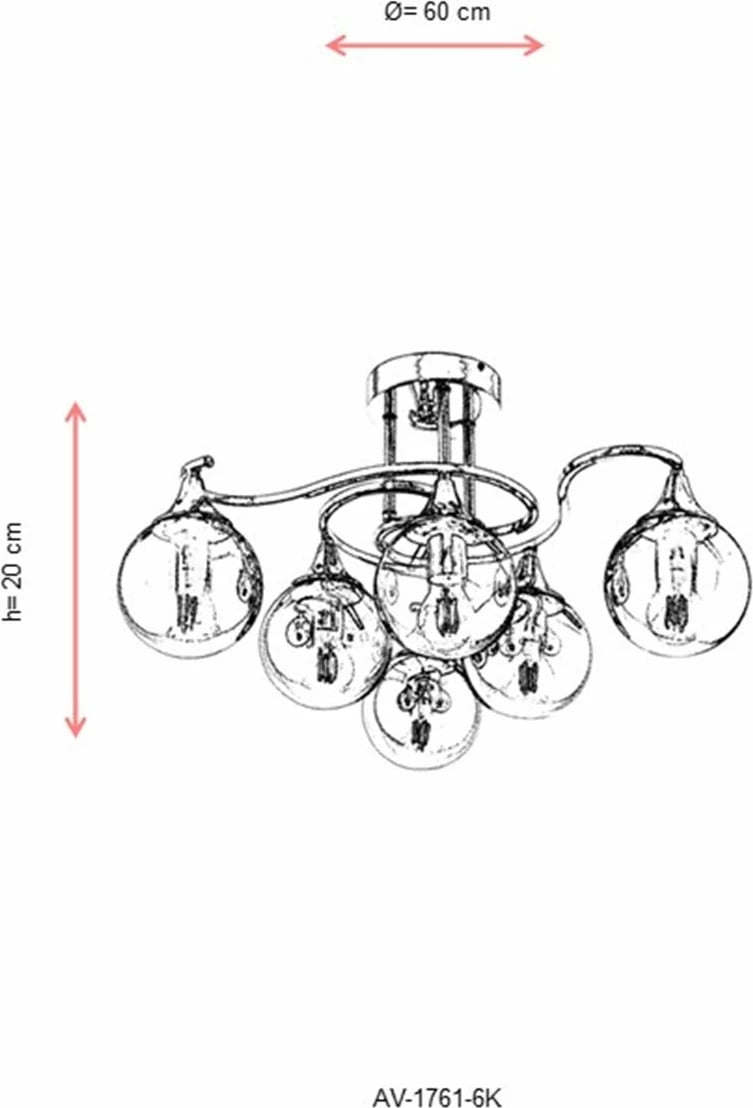 Llambadar Opviq, krom, AV-1761-6K
