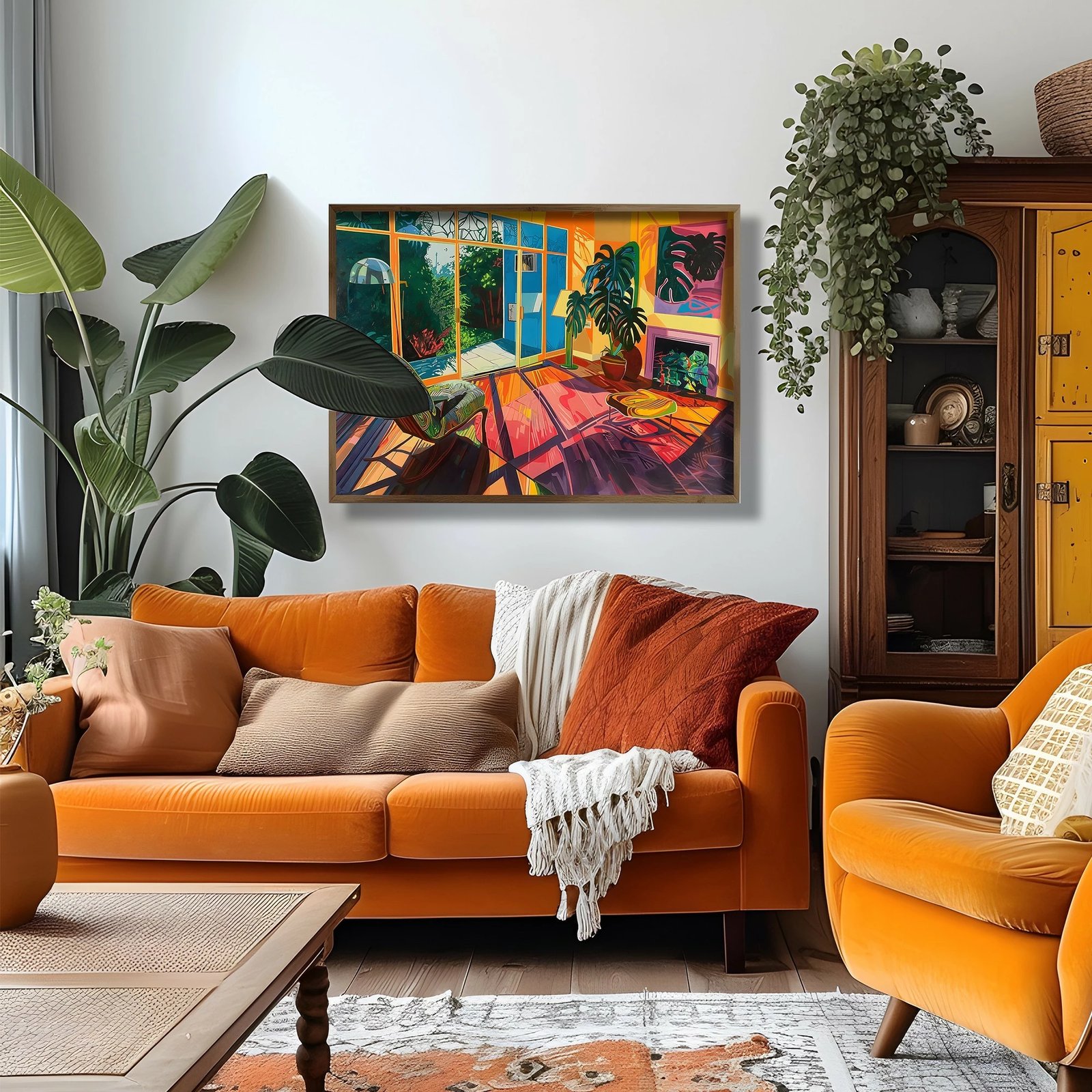 Pikturë dekorative me kornizë MDF, shumëngjyrëshe, Wallity, GE024-L