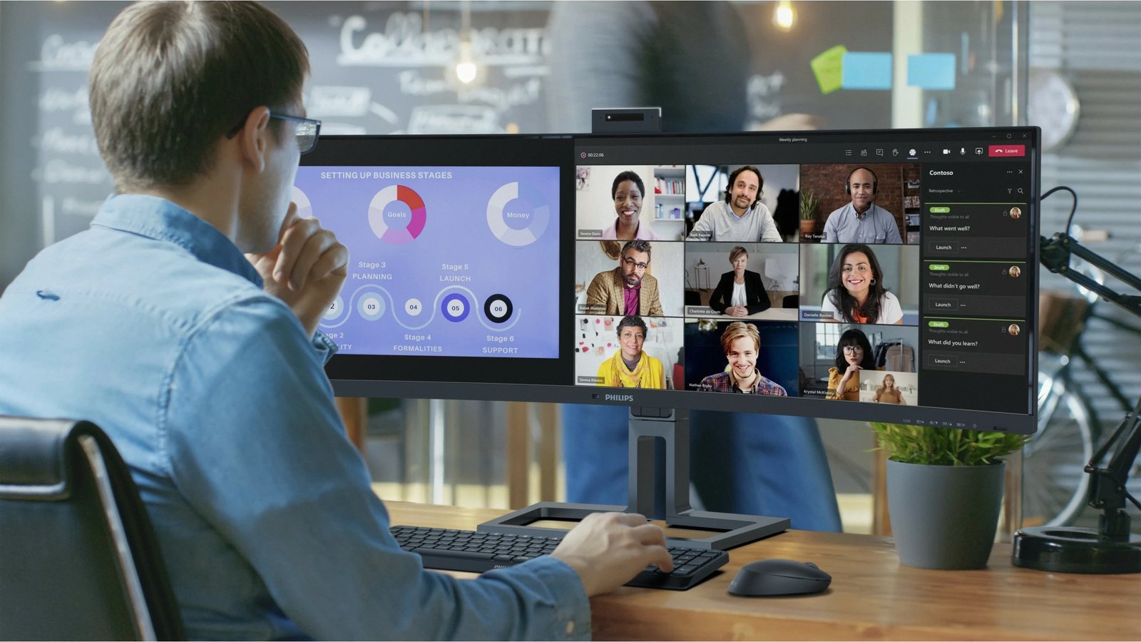 Monitor Philips 6000 series 45B1U6900CH/00, 44.5", UltraWide Dual Quad HD, LED, e zezë