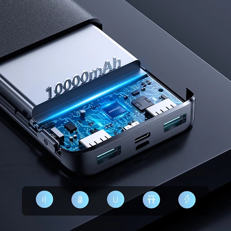 Powerbank Joyroom JR-QP191, 10000mAh, 22.5W, me kabllo USB-C, e zezë