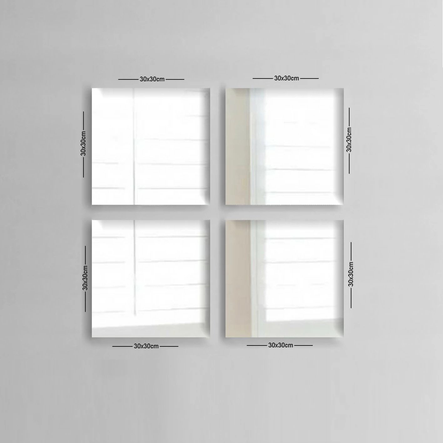 Set pasqyrash (4 copë), Wallity, SETAYNA_018, ngjyrë argjendi