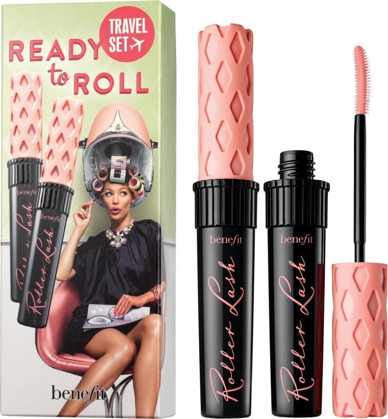 Maskarë Benefit Ready To Roll Travel Set, e zezë, 2x8.5g